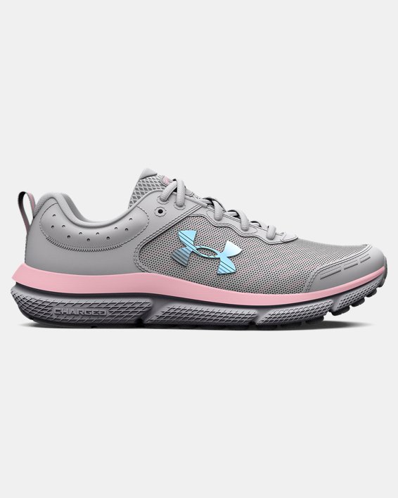Girls' Grade School UA Assert 10 Running Shoes, Gray, pdpMainDesktop image number 0